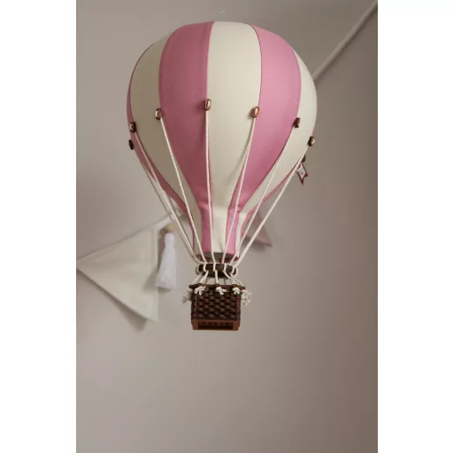 Dekor hőlégballon - Rózsaszín - Fehér L