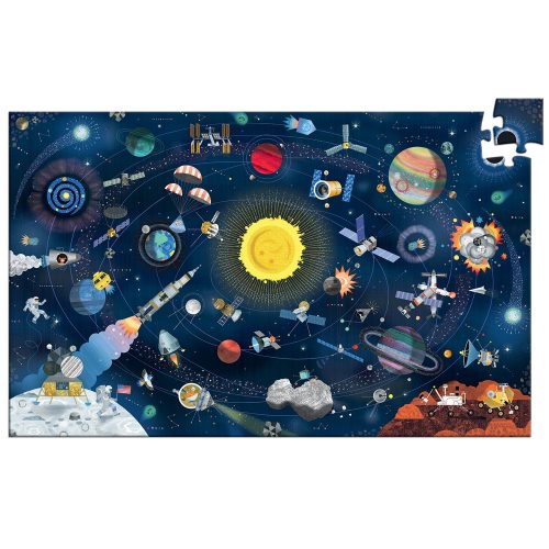 DJECO Megfigyeltető puzzle - A világűr, 200 db-os - The space + booklet