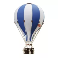 Dekor hőlégballon - Királykék fehérrel S