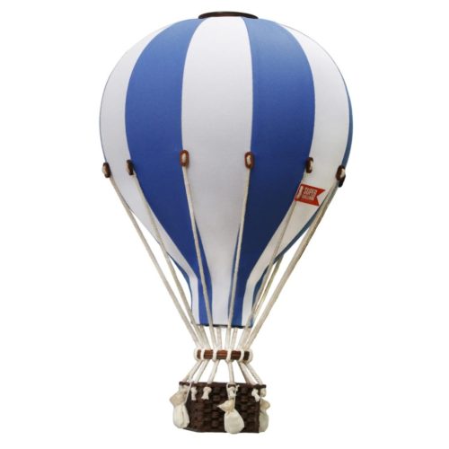 Dekor hőlégballon - Királykék - Fehér M