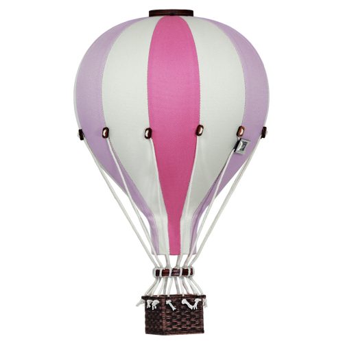 Dekor hőlégballon - Rózsaszín fehér és pink M