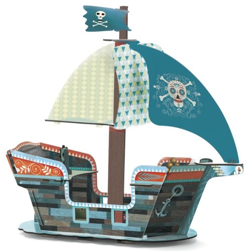 DJECO Építőjáték - Kalózhajó 3D - Pirate boat 3D