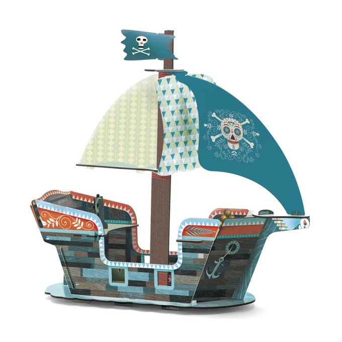 Djeco Építőjáték - Kalózhajó 3D - Pirate boat 3D