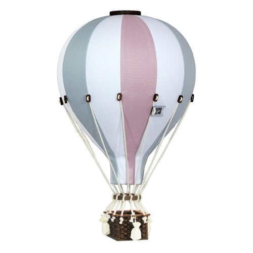 Dekor hőlégballon - Rózsaszín fehér és szürke S