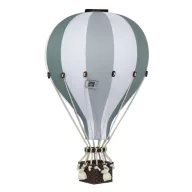 Dekor hőlégballon - Zöld - Fehér - Szürke M