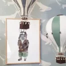 Dekor hőlégballon - Zöld - Fehér - Szürke M