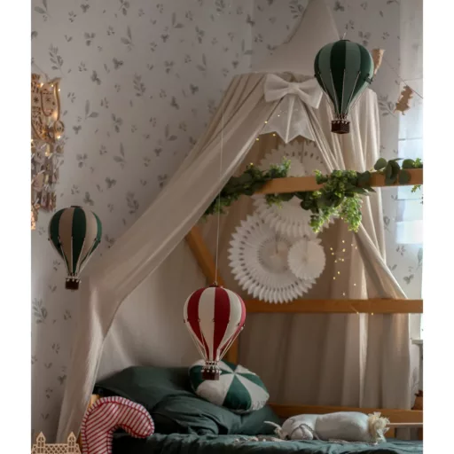 Dekor hőlégballon - Zöld - Bézs S