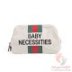 Baby Necessities - canvas off white stripes green/red