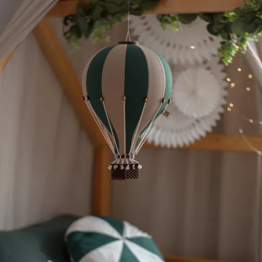 Dekor hőlégballon - Sötétzöld - Bézs S