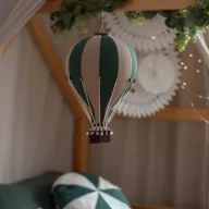 Dekor hőlégballon - Sötétzöld - Bézs M