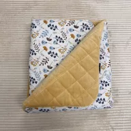 Mamo-Tato minky ágynemű szett macipárnával - Ginkgo sárga