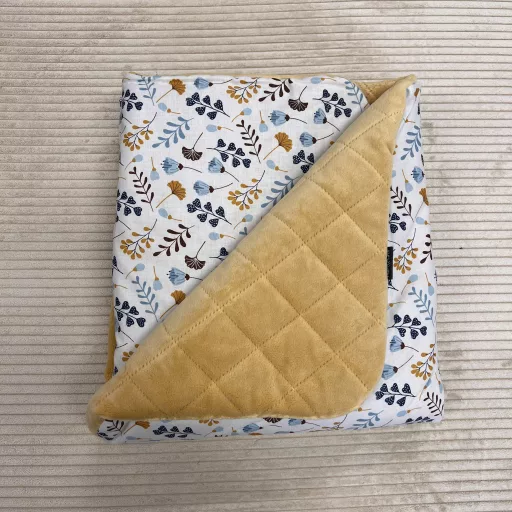 Mamo-Tato minky ágynemű szett macipárnával - Ginkgo sárga
