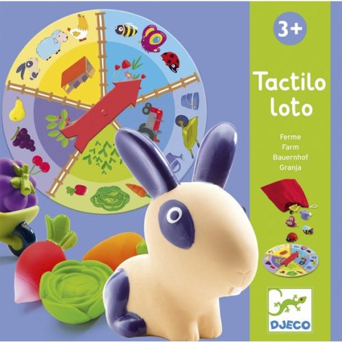 DJECO Társasjáték - Tapintható képeslottó - Tactilo loto, farm