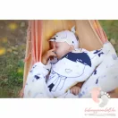 Makaszka bambusz sapka Tündérmese mintával, krémszínű megköthető nyári fejfedő silddel