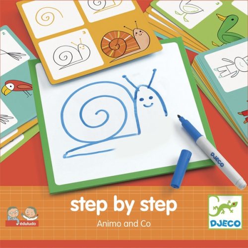 Djeco Rajzolás lépésről lépésre - Állatok - Step by step Animals and Co