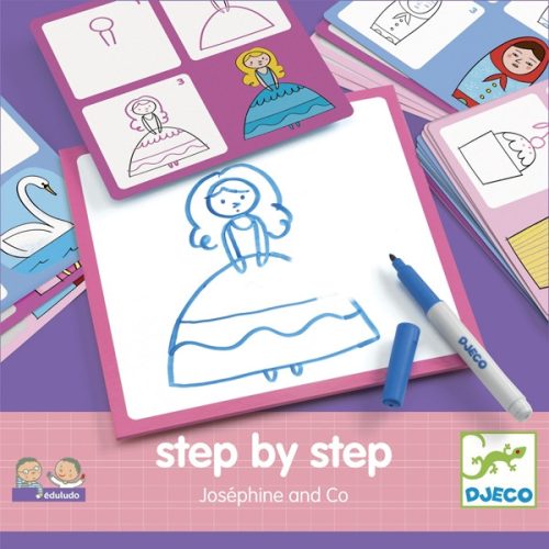 DJECO Rajzolás lépésről lépésre - Hercegnő - Step by step Joséphine and Co