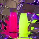 Petit Boum Float bottle Fluo Yellow sárga szenzoros palack fa kupakkal