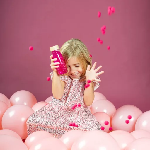 Petit Boum szenzoros játék - Float bottle - Fluo Pink