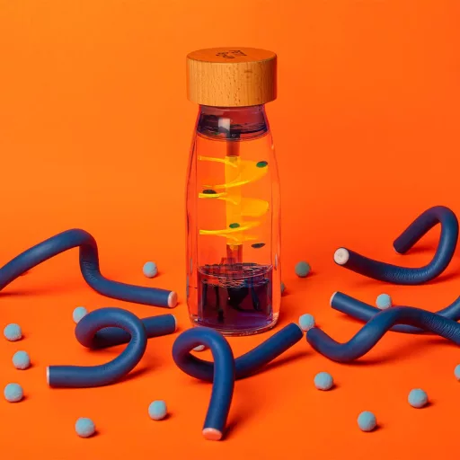 Petit Boum szenzoros játék - Move bottle - Spiral Blue