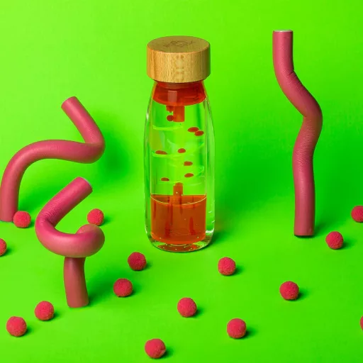 Petit Boum szenzoros játék - Move bottle - Spiral Pink