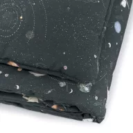 Makaszka Stardust M ovis ágynemű szett sötétszürke űrhajós és bolygós mintával összehajtva