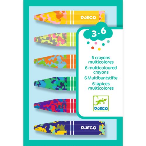 Djeco Művészeti műhely - 6 többszínű viaszkréta - 6 multicoloured crayons