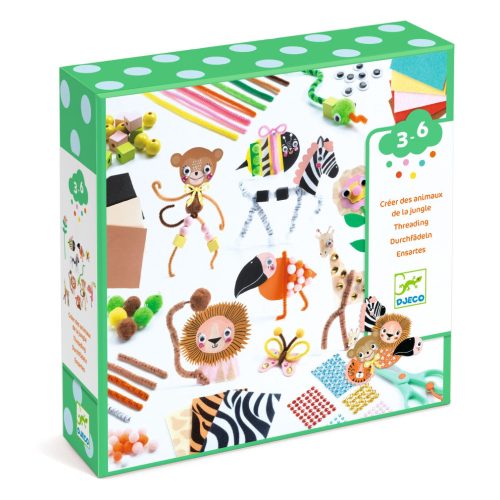 DJECO Kreatív készlet - Vadon élo állatok - Jungle Animal Creation Box