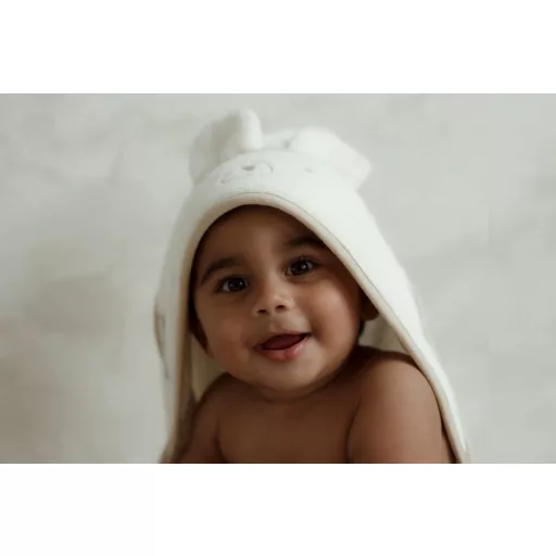 My Memi bambusz kapucnis törölköző - Bézs maci