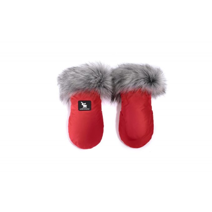 Scandi Yukon sportbabakocsira szerelhető szőrmés kézmelegítő - Piros