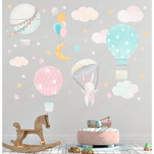 Falmatrica - Cuki nyuszi felhőkkel és hőlégballonokkal