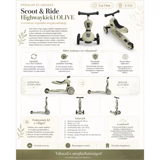 Scoot and Ride Highwaykick1. 2 in 1 kismotor/roller Oliva