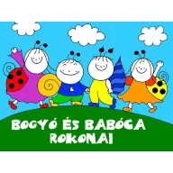 Bogyó és Babóca rokonai kemény táblás mesekönyv borítója Bartos Erika rajzaival