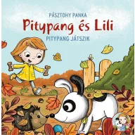 Pitypang és Lili - Pitypang játszik keménytáblás mesekönyv borítója őszi falevelekkel és kutyussal