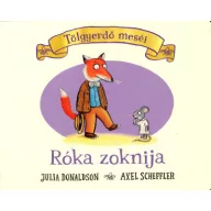 A róka zoknija Tölgyerdő meséi lapozó könyv borítója a rókával és a kisegérrel
