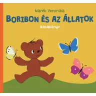 Boribon és az állatok keménytáblás babakönyv sárga borítója Marék Veronika rajzával