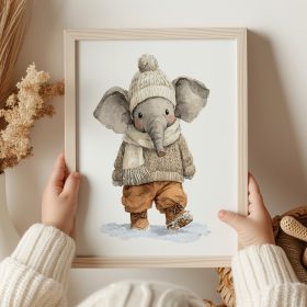A4-es téli poszter - Elefánt