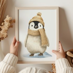 A4-es téli poszter - Pingvin