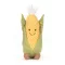 Jellycat mosolygós kukorica plüss sárga szemcsés textúrával és zöld levelekkel