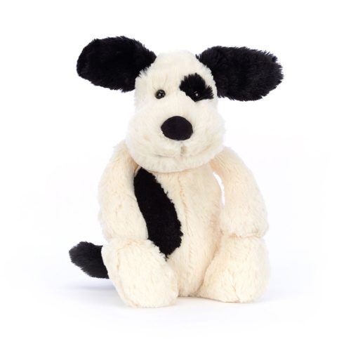 Jellycat plüss - Bashful fekete-krém kiskutya