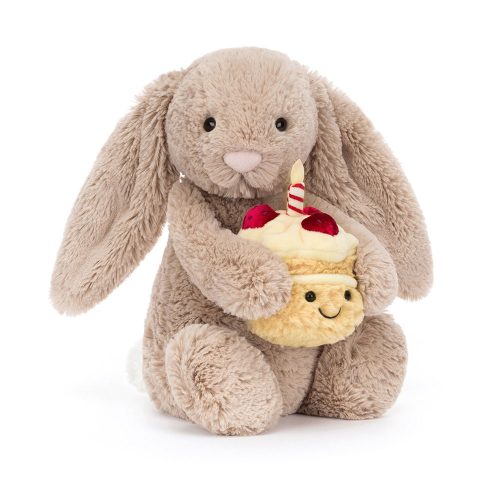 Jellycat plüss - Bashful bézs nyuszi tortával közepes