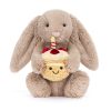 Jellycat plüss - Bashful bézs nyuszi tortával közepes