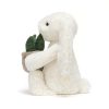 Jellycat plüss - Bashful krém nyuszi virággal