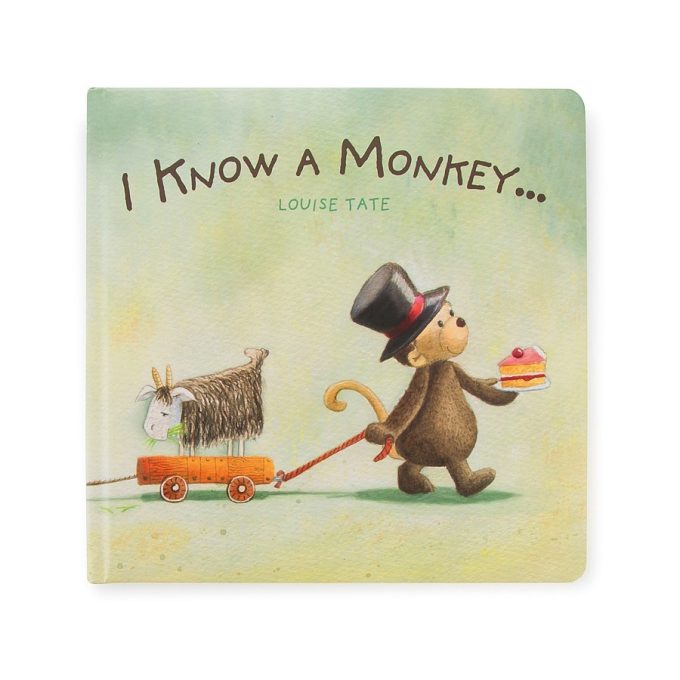 Jellycat mesekönyv - I Know A Monkey Book