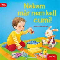 Nekem már nem kell cumi! Scolar lapozó könyv borítója a cumit dobozba tevő kisfiúval