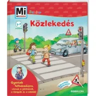Közlekedés Mi Micsoda Junior ismeretterjesztő könyv borítója zebra átkeléssel