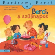 Berci a szülinapos könyvborító tortával és lufival