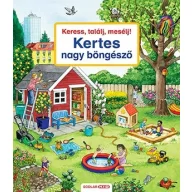 Keress, találj, mesélj! Kertes nagy böngésző keménytáblás könyv borítója kerti jelenettel