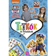 Mancs Őrjárat Tetkók és feladatok foglalkoztató füzet borítója Chase és Skye figuráival és 20 színes tetkóval