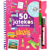 50 játékos feladvány Utazás spirálos foglalkoztató füzet törölhető filctollal