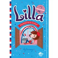 Lilla meghódítja a világot - Üdv Párizsban! keménytáblás könyv kék borítója ablakban ülő kislánnyal